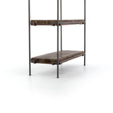 Jensen Tall Bookshelf made of iron and mango wood in Weathered Brown and Gunmetal colors