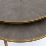 Ream Shagreen Nesting Table antique brass close up top