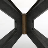 Skylar Round Dining Table brass base top iron gunmetal frame circular design x view