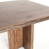 Welch Dining Table mocha brown alder veneer grey iron cross design modern piece angled view