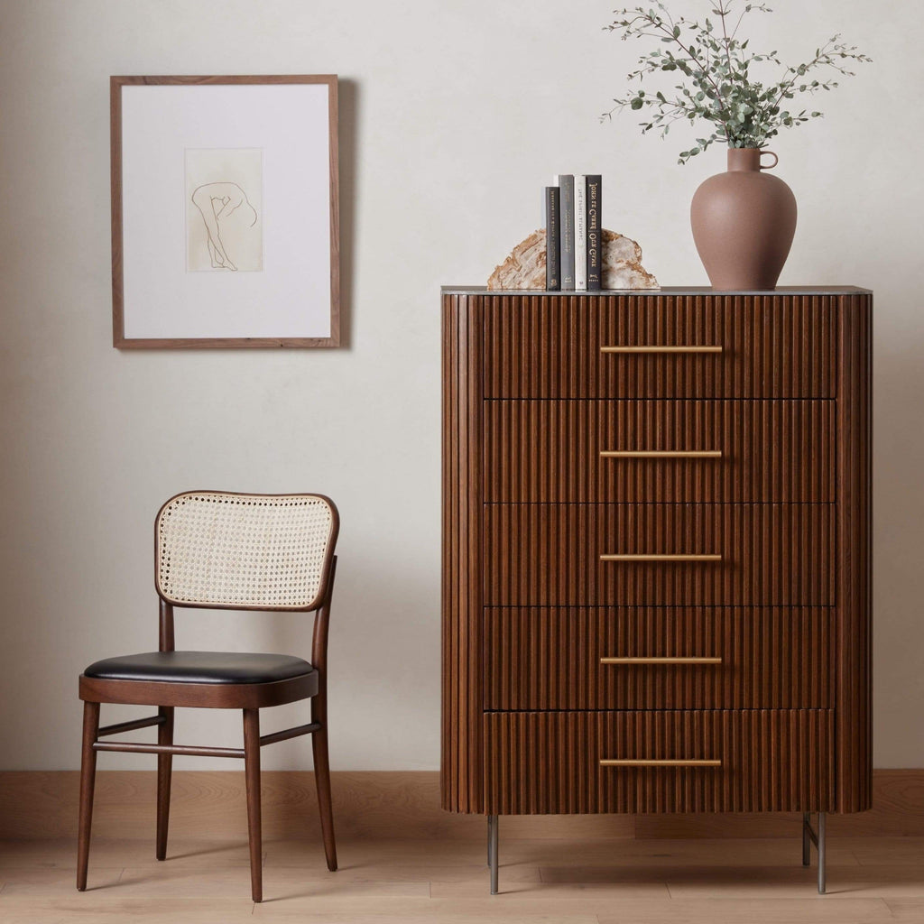 rustic brown tall dresser Chelsea Tall 5 Drawer Dresser | Bedroom