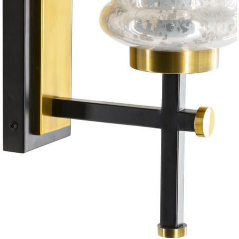 Exton Wall Sconce gold black metal frame glass light holder