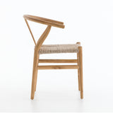 Wegner teak wood woven outdoor dining chair natural brown