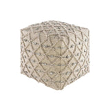 Anna Pouf made of cotton in beige and grey in diamond or polka dot pattern