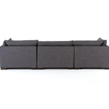 Wilcox 3-Piece Sectional + Ottoman Charcoal Backview