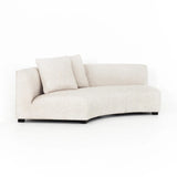 Crescent off-white curved upholstery armless sofa