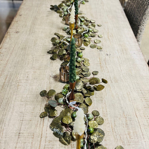 Brown & Beam Accessories Green & Gold Leaf Garland 70"