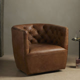 Brown & Beam Chairs Camel - Leather Haley Swivel Chair