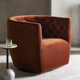Brown & Beam Chairs Rust - Velvet Haley Swivel Chair