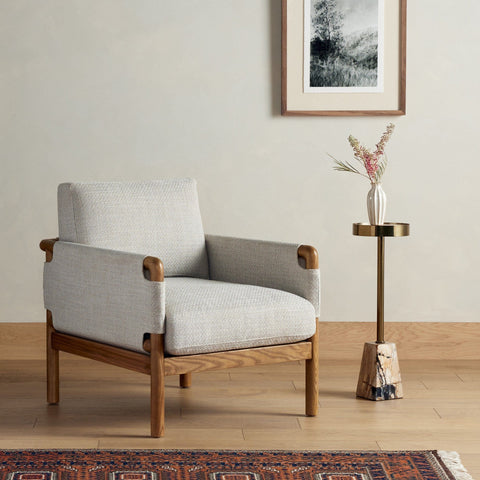 Brown & Beam Chairs White Upholstery - in store Matea Chair