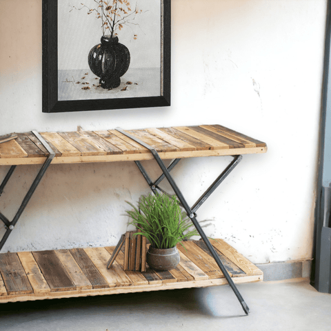 Brown & Beam | Furniture & Decor Console Tables Reclaimed Wood Tiered Table