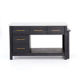 Brown & Beam Kitchen Marble/Black Acacia Elworth Kitchen Island