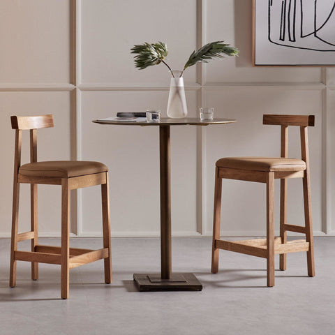 Melrose brass acid etched round pub table