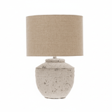 Brown & Beam Lighting White Distressed Lamp