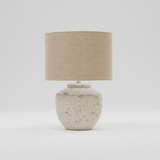 Brown & Beam Lighting White Distressed Lamp