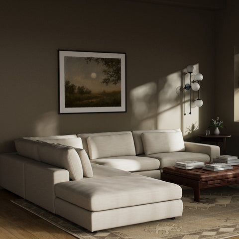 Brown & Beam Sectionals Right Arm Bryant 4 Piece Sectional w/Ottoman
