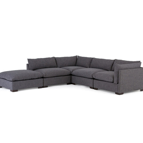 Brown & Beam Sectionals Charcoal Grey / Right Arm Wilcox 4-Piece Sectional+Ottoman