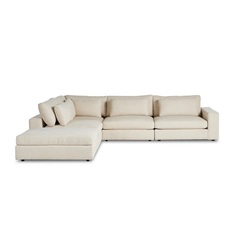 Brown & Beam Sectionals Ivory Right Arm Bryant 4 Piece Sectional w/Ottoman