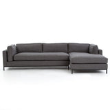 Brown & Beam Sectionals Right Chaise / Charcoal Darcy Sectional w/Left Chaise 120"