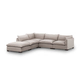 Brown & Beam Sectionals Stone / Right Arm Wilcox 4-Piece Sectional+Ottoman