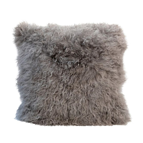 Brown & Beam Textiles Grey Mohair Pillow 16"