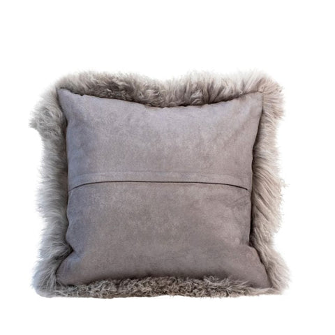 Brown & Beam Textiles Grey Mohair Pillow 16"
