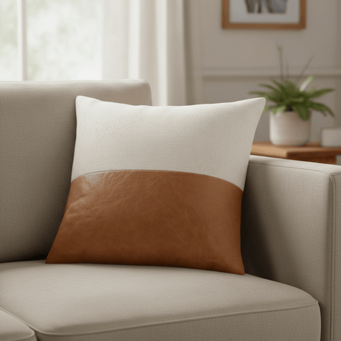 Brown & Beam Textiles Russet Leather Pillow 20"