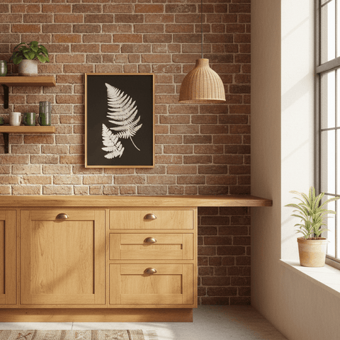 Brown & Beam Wall Products White Fern Wall Art