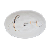 Love Dish white ceramic gold lettering