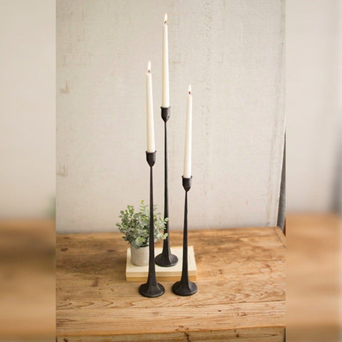 Clive Candle Holders black finish iron frame decor trendy