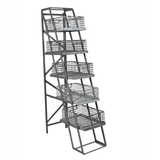 Ladder Bin Rack metal storage basket display