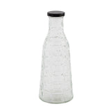 grooved glass bottle