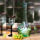 Wine Decanter w/Pocket hand blown organic glass 