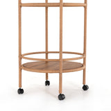 Demeter Bar Cart made of copper brown Polyethylene and natural Teak Wood with Glass