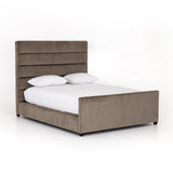 Winslow silver taupe velvet bed