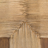 Langston tan rope mahogany wood bench