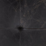 Royce Bench black leather upholstery brass frame