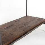 Jensen Tall Bookshelf made of iron and mango wood in Weathered Brown and Gunmetal colors