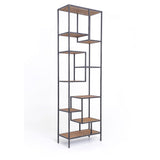 Albert tall bookshelf Poplar Reclaimed Pine Sealed shelf iron frame