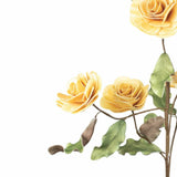 Beauty Rose Flower yellow pedals green brown leaves 