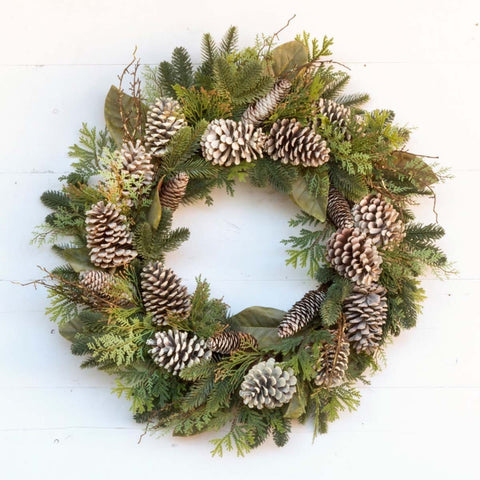 Brown & Beam Botanicals Frosted Evergreen Wreath