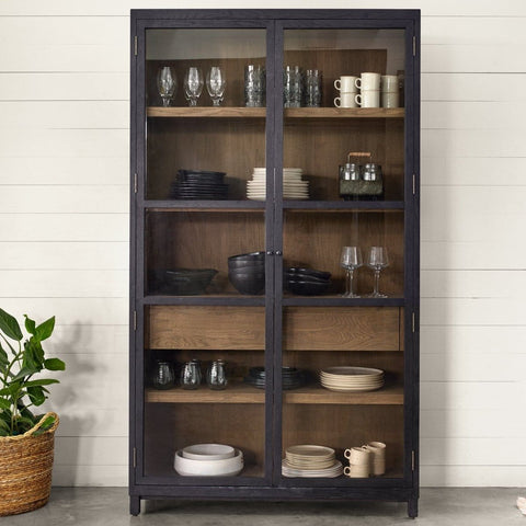 Norris Cabinet in Black Oak Angled Sideview