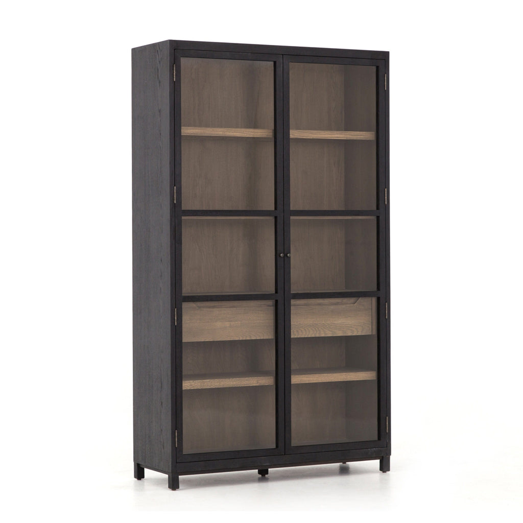Norris Cabinet in Black Oak Angled Sideview