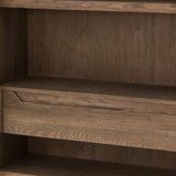 Norris Cabinet in Black Oak Interior Oak Shelving Detail