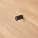waller sideboard solid poplar wood light brown top grain leather iron accents modern design handle design