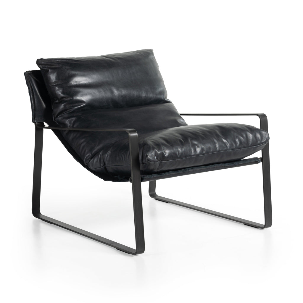 Brown & Beam Chairs Black - Leather Ansel Chair