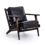 Dalen Adirondack chair black leather oak