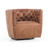 Brown & Beam Chairs Camel - Leather Haley Swivel Chair