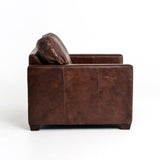 Clark Chair leather brown chair side virew
