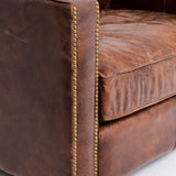 Clark Chair leather brown chair arm detail